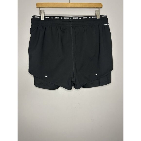 Adidas Own The Run 2-in-1 Shorts Women’s Size Large Lined Black With Reflectors - Picture 5 of 12